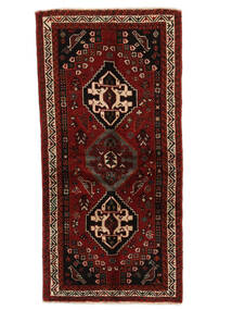 Tapis D'orient Shiraz Tapis 88X178 Tapis De Couloir Noir/Rouge Foncé (Laine, Perse/Iran)